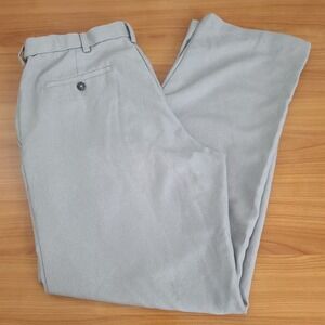 Haggar Men's Dress Pants 34x32 Flat Front Slacks‎ Black Light Gray